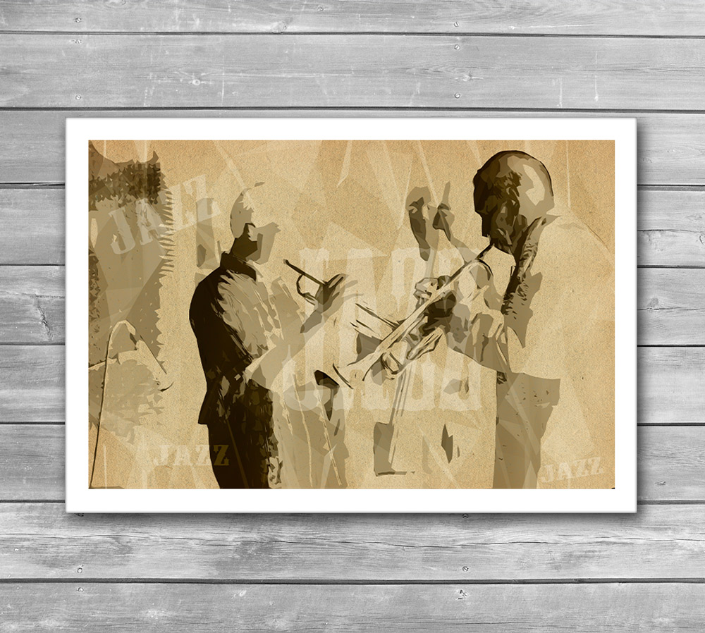 Two Trumpeter. Jazz Club Poster